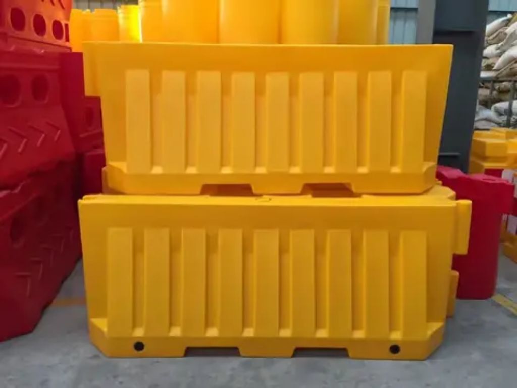 Water filled road safety barricade