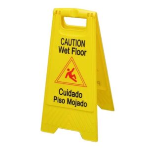 Caution sign wet floor