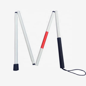 Folding walking stick for the blind