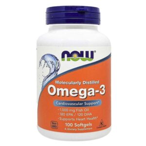 Now Omega 3 1000mg 180 EPA / 120 DHA Fish Oil Supplement Softgels, Pack of 100?s