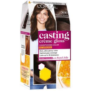 LOREAL CASTING CREME GLOSS 300 DARKEST BROWN HAIR COLOUR ? 87.5g +72ml (1 Unit)