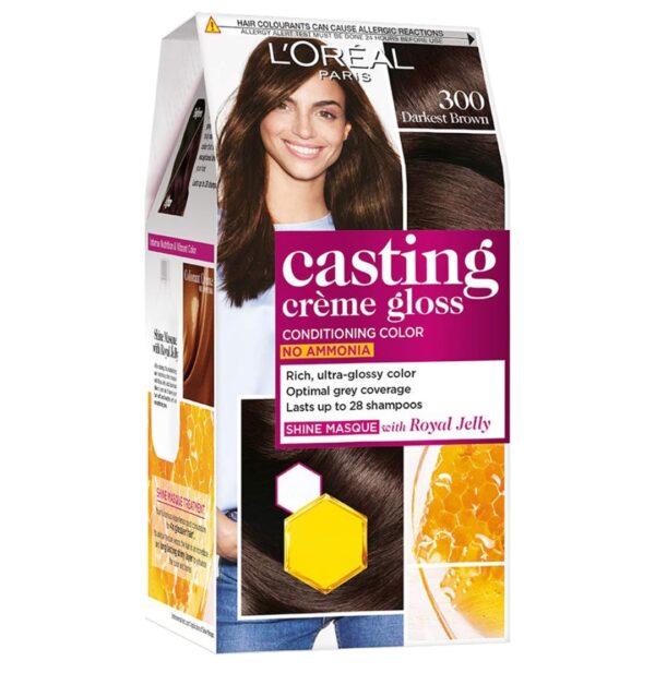 LOREAL CASTING CREME GLOSS 300 DARKEST BROWN HAIR COLOUR ? 87.5g +72ml (1 Unit)