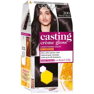 LOREAL CASTING CREME GLOSS 200 EBONY BLACK HAIR COLOUR ? 87.5g +72ml (1 Unit)