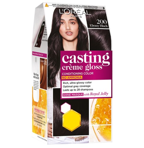 LOREAL CASTING CREME GLOSS 200 EBONY BLACK HAIR COLOUR ? 87.5g +72ml (1 Unit)