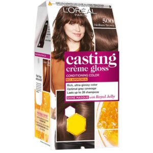 LOREAL CASTING CREME GLOSS 500 MEDIUM BROWN HAIR COLOUR ? 87.5g +72ml (1 Unit)