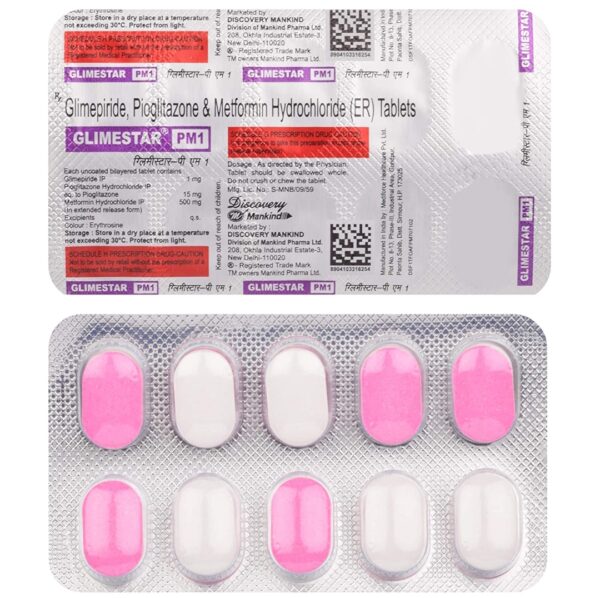 MANKIND GLIMSTAR PM 1mg TABLET (10 Tablets)