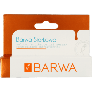 Antibacterial sulfur serum, capacity 15 ml.