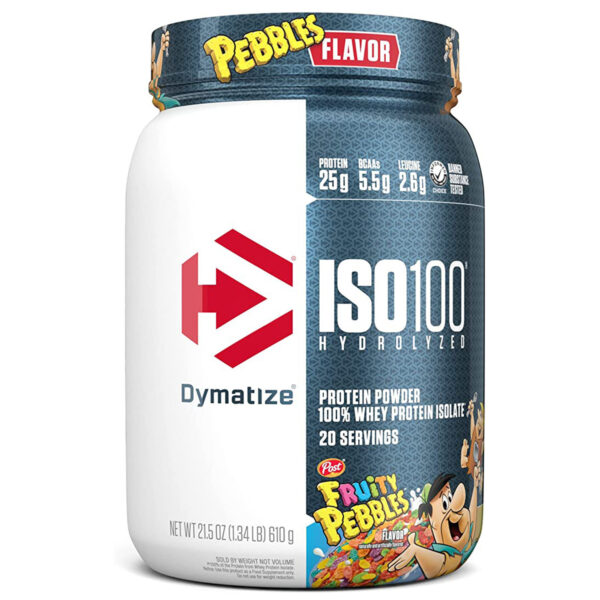 Dymatize ISO 100 Hydrolyzed whey protein isolate, Fruity Pebbles, 1.34 LB