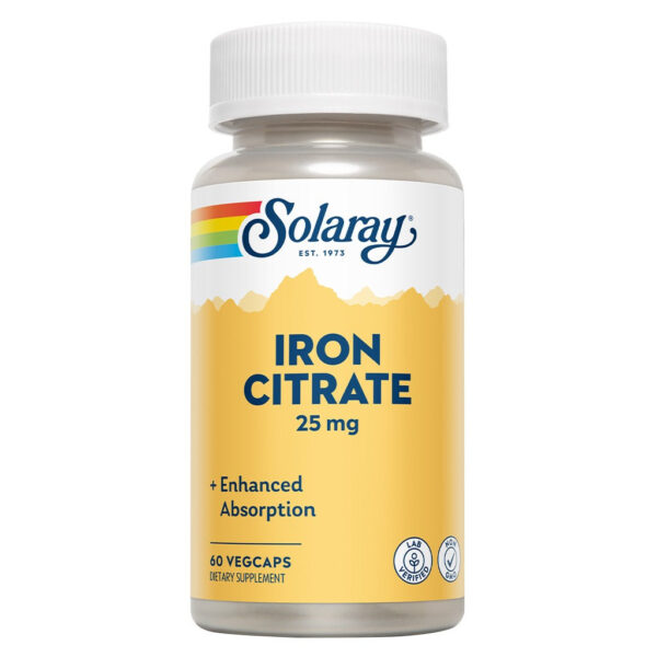 Solaray? Iron Citrate 25 mg Veg Capsules 60's