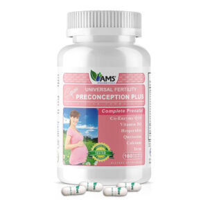 AMS Preconception Plus Vegetable Capsules, Prenatal Support, Conception And Fertility Supplement, Pack of 180's