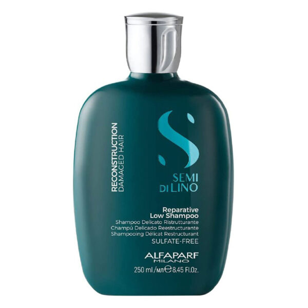 Alfaparf Milano Semi Di Lino Reconstruction Reparative Sulfate Free Low Shampoo, Professional Reconstruction Treatment For Damaged Hair 250ml