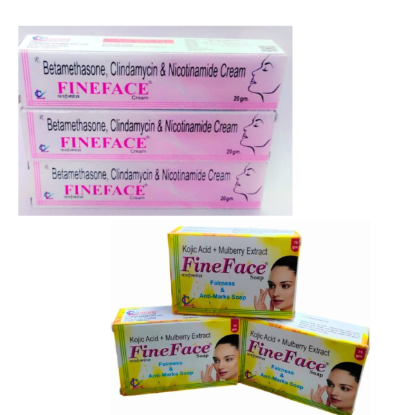 FINEFACE CREAM & FINEFACE SOAP PACK OF 3