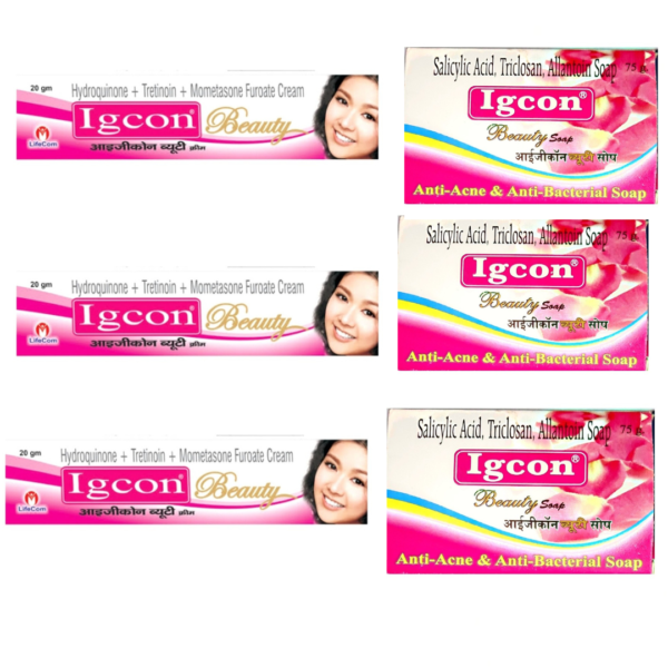IGCON BEAUTY CREAM & IGCON BEAUTY SOAP PACK OF 3