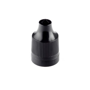 Black Polypropylene Child Resistant Closure with Dropper Tip
