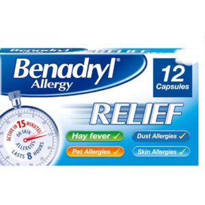 Benadryl Allergy Relief (Acrivastine) Capsules X 12