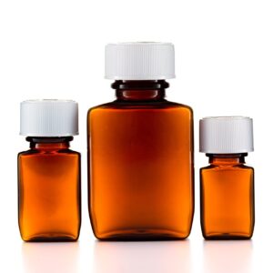 CuboPac? Amber Rectangular Tablet Bottle