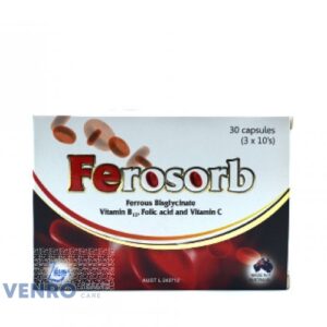 Ferrous Bisglycinate, Vitamin B12, Folic acid and Vitamin C FEROSORB 10'S