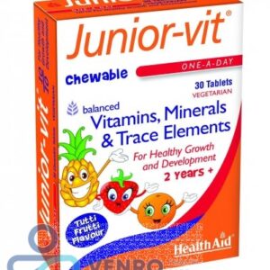 Junior- Vit Chewable tablets with Vitamins, Minerals, and trace Elements. 10's