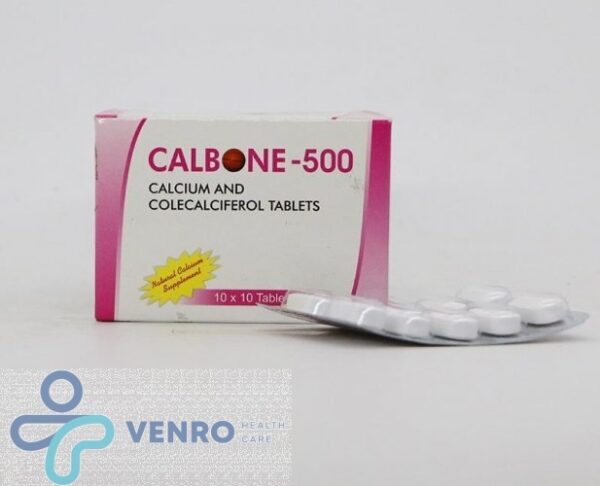 Calbone 500 Calcium Carbonate and Vitamin D3(cholecalciferol)