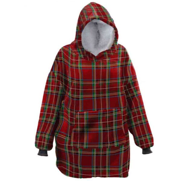 Unique Living Oversized Christmas Hoodie Red Tartan Design