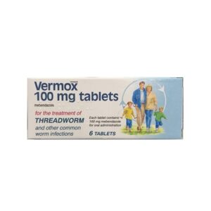 Vermox 100mg Mebendazole 6 Tablets