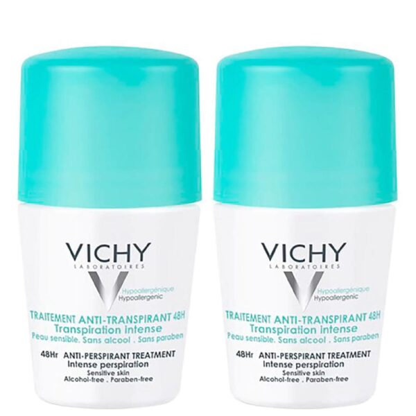 Vichy 48 Hour Intensive Antiperspirant Roll-on Deodorant Bundle 2 x 50ml