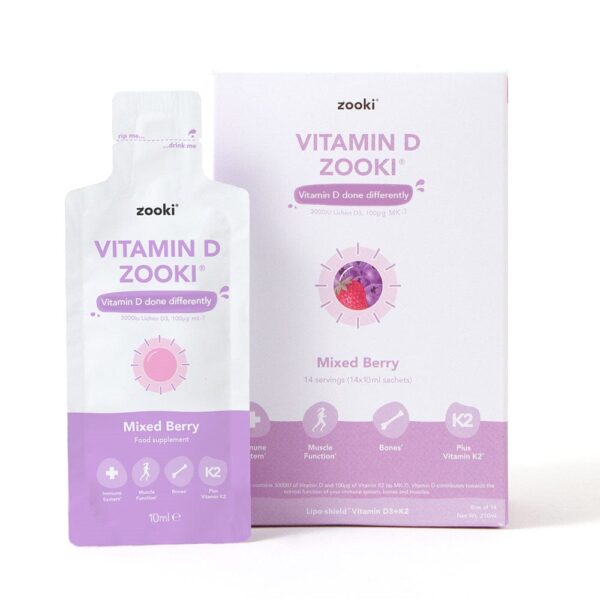 Zooki Liposomal Vitamin D3 +K2 Mixed Berry