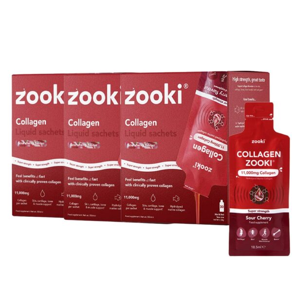 Zooki Collagen Super Strength Sour Cherry Trio Bundle 90 Sachets