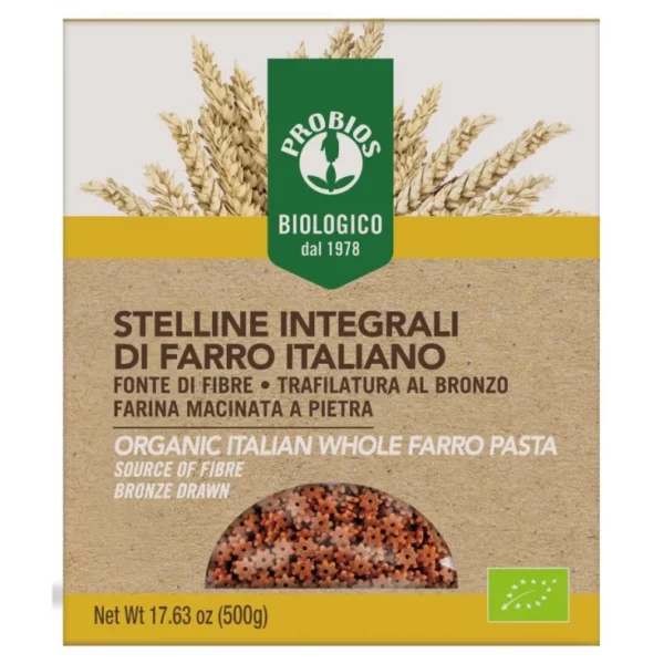 Wholemeal Spelled Specialty Stelline Probios 500g
