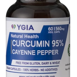 Ygia Curcumin 95% Cayenne Pepper x 60 Capsules - Reduces Pain And Inflammation Throughout The Body