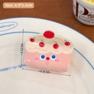 Cute Cartoon Acrylic Hair Claws Sweet Girl Hair Clips - 2  cherry cream cake gripper