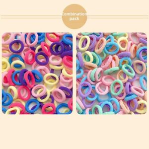 Kids Gentle Hair Ties Soft Elastic Bands - 9  100 mixed colors +100 cream