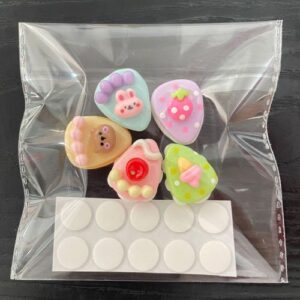 Cute Cartoon Cream Resin DIY Hair Clip Accessories - Thick Cut Cake Series 5 pieces in 1 pack (5 fixed style resin buttons +10 dispensing)