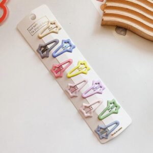 Korean Cream Color Cute BB Hair Clip - 3-Long Tail Five Stars