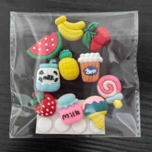 Cute Cartoon Cream Resin DIY Hair Clip Accessories - Food and play series B soft glue 10 PCs pack 1 pack (10 PCs fixed style soft glue +10 dispensing)