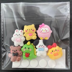 Cute Cartoon Cream Resin DIY Hair Clip Accessories - Animal seven brothers Series 7 Pack 1 pack (7 fixed style resin buckle +10 dispensing)