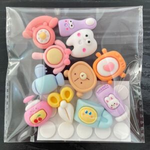 Cute Cartoon Cream Resin DIY Hair Clip Accessories - Home series 11 PCs in 1 pack (11 PCs fixed style resin buckle +12 dispensing)