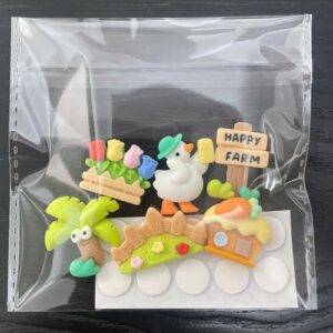 Cute Cartoon Cream Resin DIY Hair Clip Accessories - Cute duck series 6 Pack 1 pack (6 fixed style resin buckle +10 dispensing)