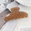 Korean INS Glitter Cream Hair Claw Large Shark Clip - Gold 10CM & Baifeiya