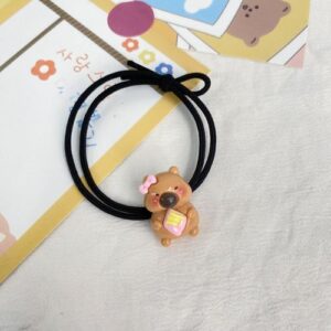 Cute Cartoon Kapibara Hair Ties Sweet Couples Headwear Accessory - Capi Bala Hair Cord (Ice Cream))