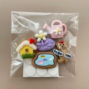 Cute Cartoon Cream Resin DIY Hair Clip Accessories - Garden Gr Series 5 Pack 1 pack (5 fixed style resin buckle +6 dispensing)