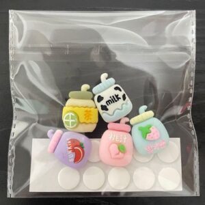 Cute Cartoon Cream Resin DIY Hair Clip Accessories - Summer Cold Drink series 5 Pack 1 pack (5 fixed style resin buckle +10 dispensing)