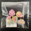 Cute Cartoon Cream Resin DIY Hair Clip Accessories - Lucky Brand Series 5 pieces in 1 pack (5 fixed style resin buttons +6 dispensing)