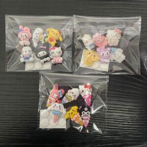 Cute Cartoon Cream Resin DIY Hair Clip Accessories - Resin 6 pack (6 random style resin buttons +6 dispensing)