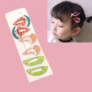 6 PCS/Set Kids Hair Accessories Fruit Hairpins Cartoon Rainbow Hair Clip(Ice Cream 1#)