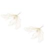 Leaf Shape Hair Styling Piece French Creamy-white Satin Flowers Hair Clamps for Wedding Banquet Chinese Clothes Party,White NO5245