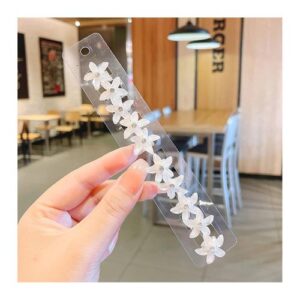 Korean Small Flower Hair Clip Exquisite Princess Head Side Small Clip for Girls and Women All Hair Types,Creamy White NO5116
