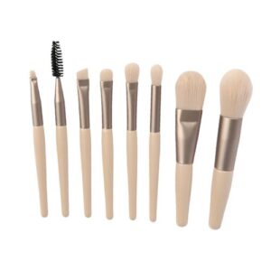 8pcs Brush Set Beauty Tools Blending Beauty Make Up Tools Gift for Friends Family Members,Cream Apricot NO5112