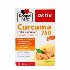 Doppelherz Curcuma 750mg + Vitamin D3 1000IU x 30 Capsules