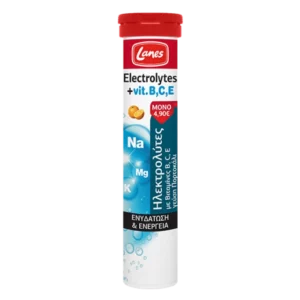 LANES ELECTROLYTES& VITAMINS B,C,E. FOR HYDRATION& ENERGY, 20 EFFERVESCENT TABLETS WITH ORANGE FLAVOR